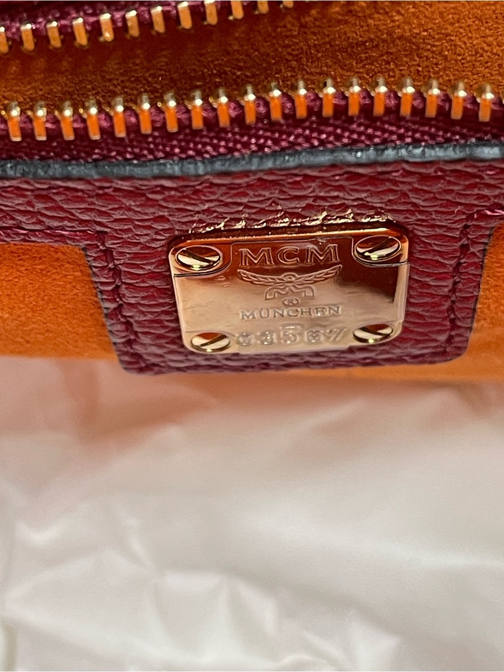 MCM Patricia Shoulder Bag Ruby Red Leather NWT Authenticated - Picture 9 of 15